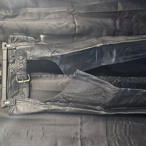 Men's Black Leather Jeans